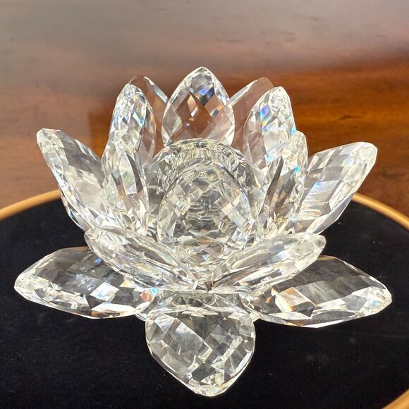 Swarovski Crystal Water Lily Figurine Tea Light Holder MIB & COA - Picture 4 of 16